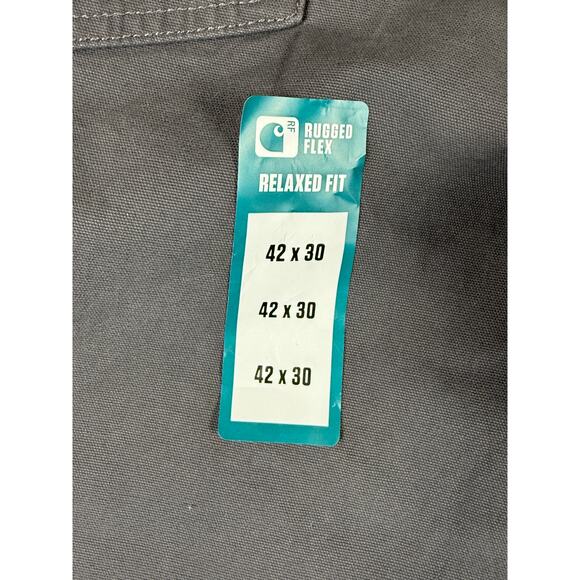 Carhartt‎ Rugged Flex Relaxed Fit Canvas 5 Pocket Work Pants Stretch Gray 42x30 - Picture 3 of 10